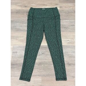 Chicos Zenergy Womens Green Space Dye Marl High Rise Leggings Side PocketsSize1R